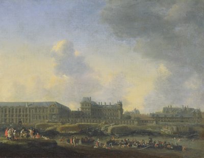 View of the river Seine, the Louvre and the Palais Bourbon by Reinier Zeeman